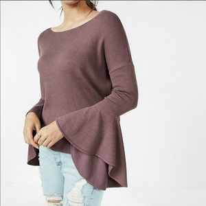 Express Purple Extreme Flute Sleeve Sweater Size M
